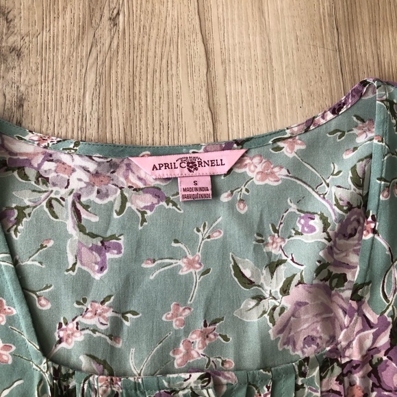 April Cornell Green and Purple Floral Maxi Dress - Picture 4 of 9